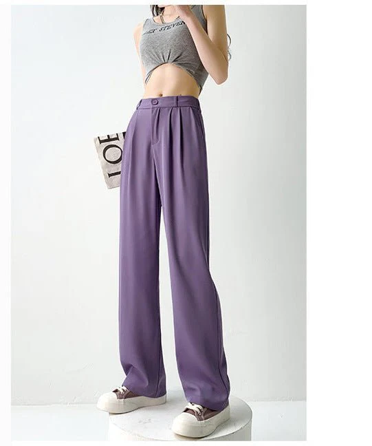 Nettext suit pants women's summer new casual mopping high-waisted wide-leg pants drooping long pants straight small pants - Image 4