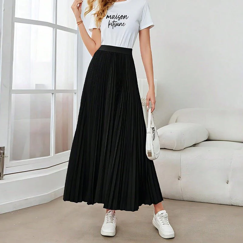 New elegant pleated pendulum umbrella skirt polyester skirt women
