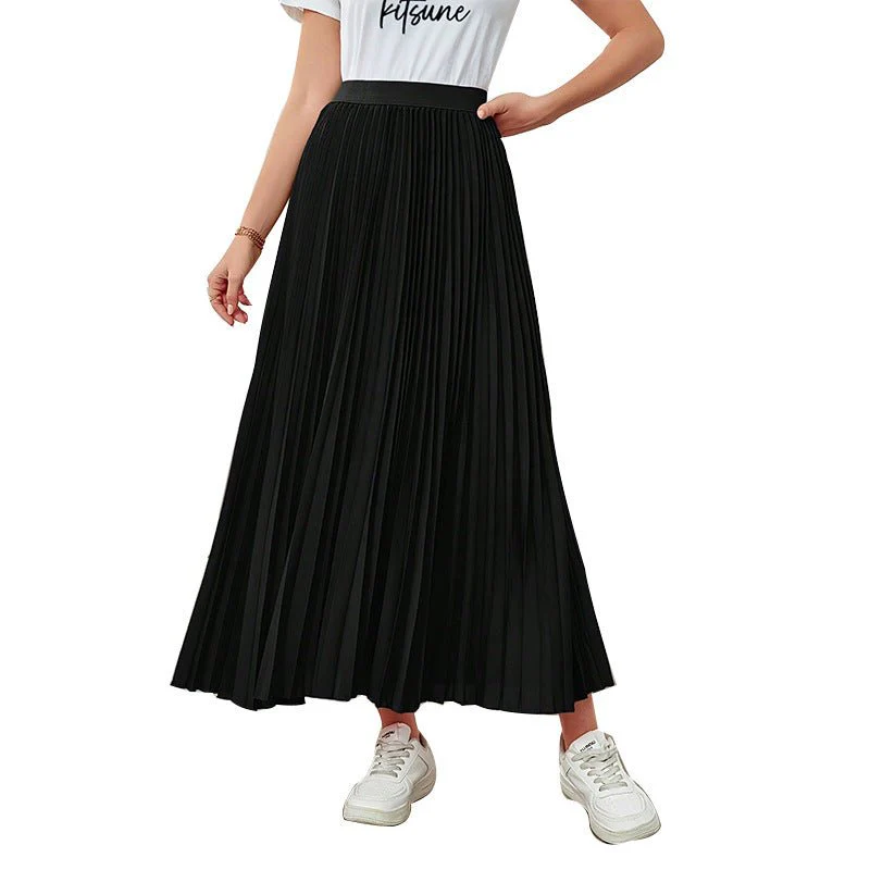 New elegant pleated pendulum umbrella skirt polyester skirt women - Image 5
