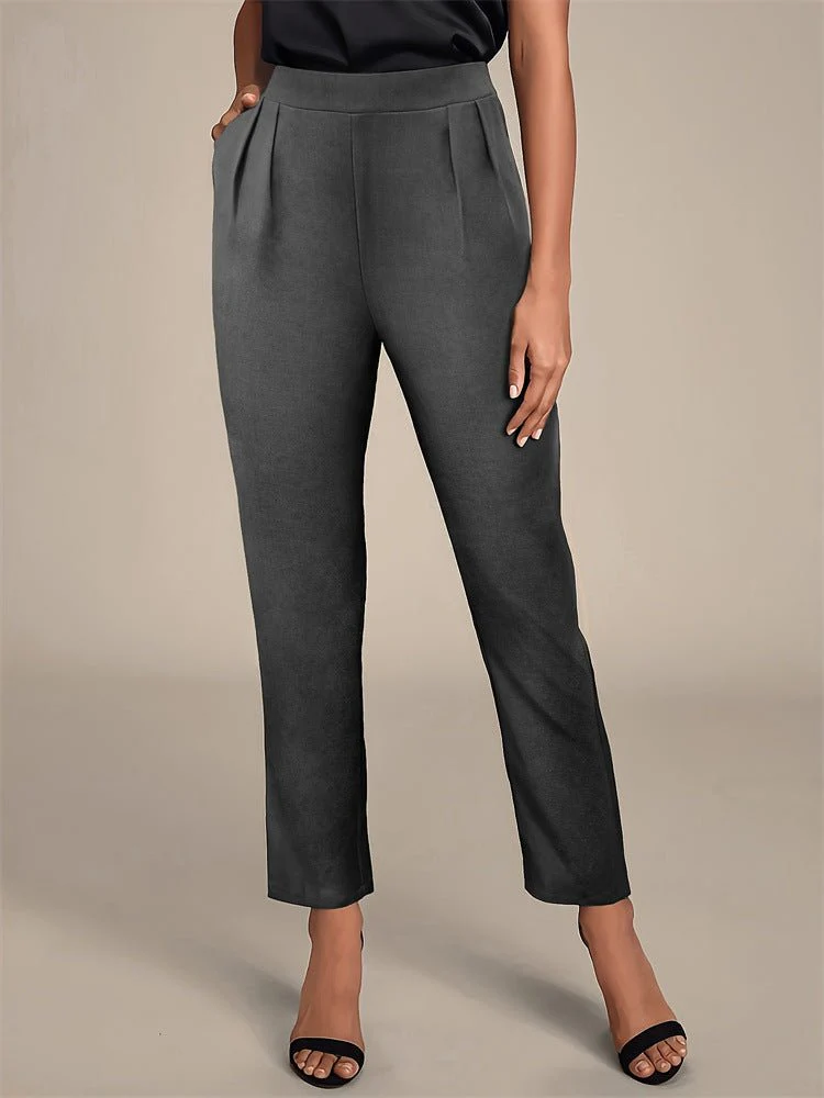 New elegant versatile elastic waist pocket suit pants - Image 2