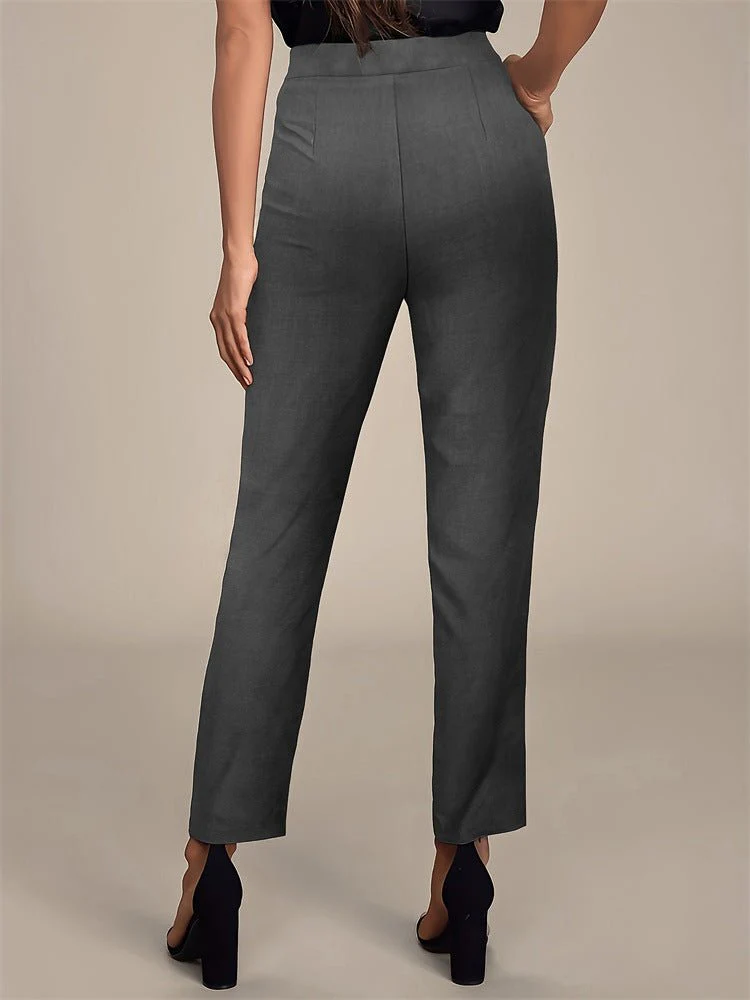 New elegant versatile elastic waist pocket suit pants - Image 3