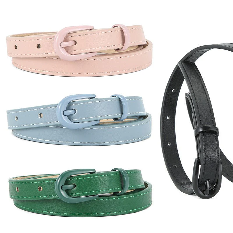 New pin buckle thin belt for women all-match high-end clothing matching PU belt