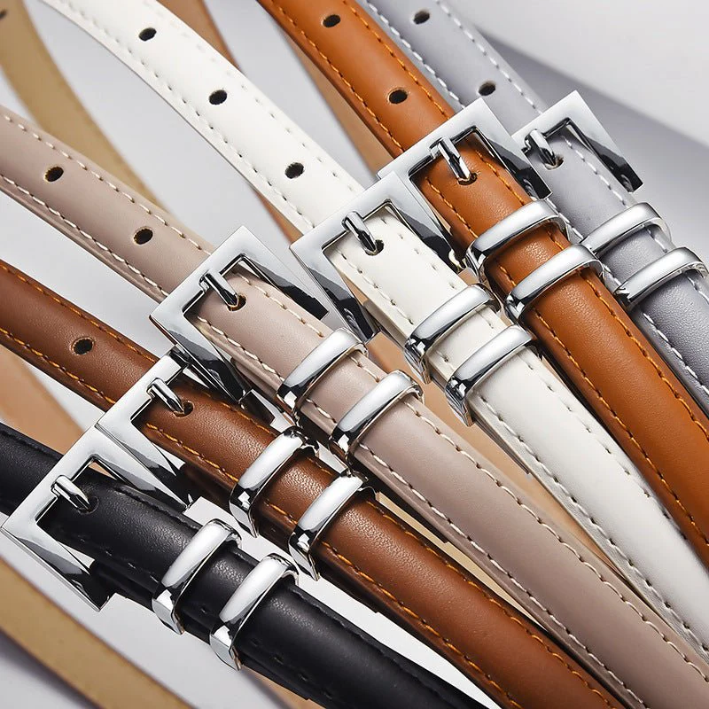 New retro silver buckle belt for women, slimming belt for jeans, fashionable and versatile suit leather belt wholesale - Image 10