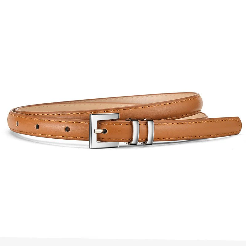 New retro silver buckle belt for women, slimming belt for jeans, fashionable and versatile suit leather belt wholesale - Image 3