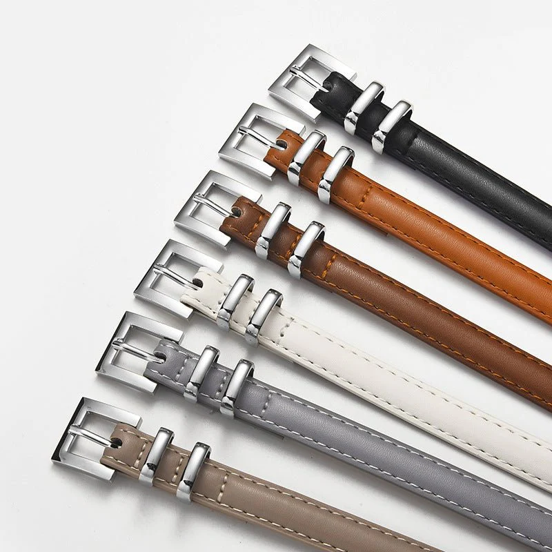 New retro silver buckle belt for women, slimming belt for jeans, fashionable and versatile suit leather belt wholesale FD - Image 8