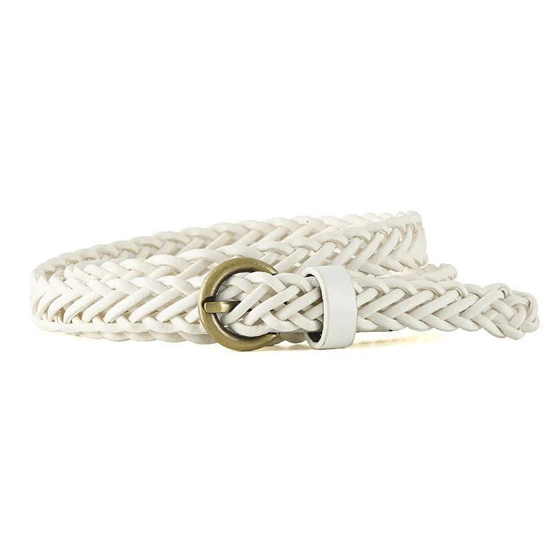 New style braided punch-free pin buckle retro casual thin belt waist rope decoration dress shirt belt - Image 2