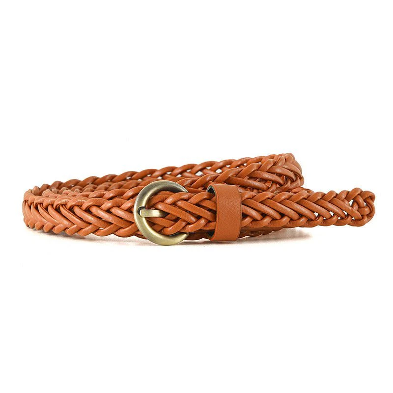New style braided punch-free pin buckle retro casual thin belt waist rope decoration dress shirt belt FD - Image 3