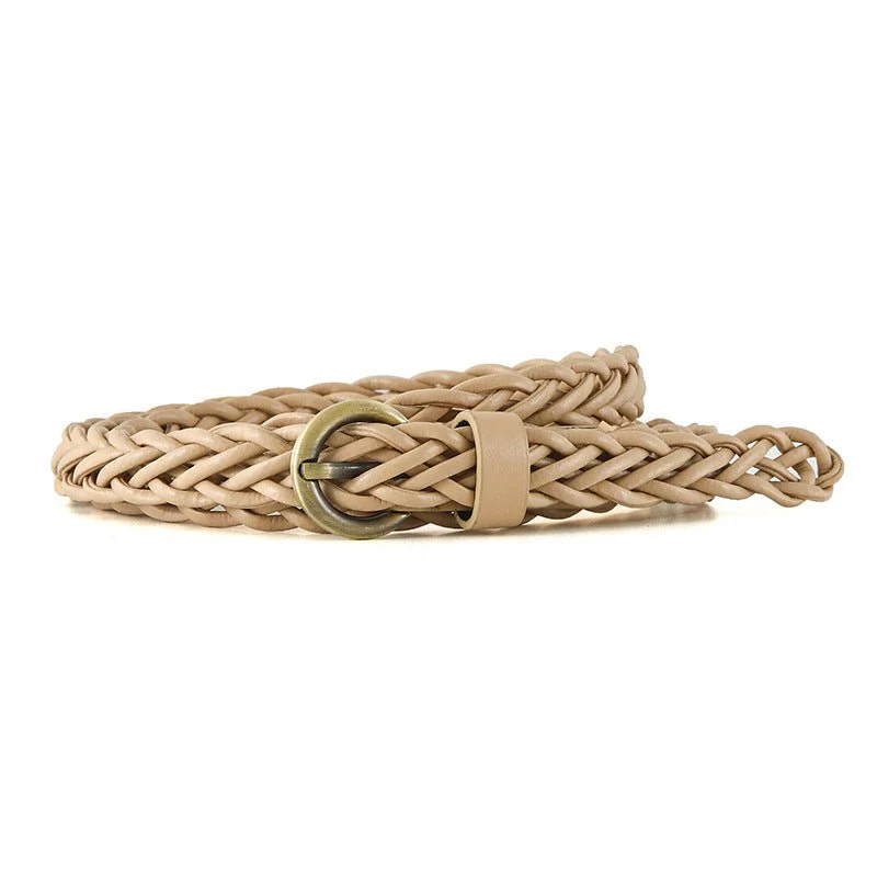 New style braided punch-free pin buckle retro casual thin belt waist rope decoration dress shirt belt FD - Image 4