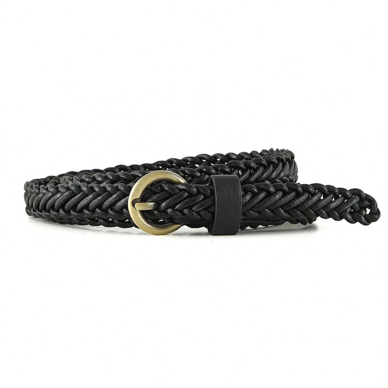 New style braided punch-free pin buckle retro casual thin belt waist rope decoration dress shirt belt FD - Image 7