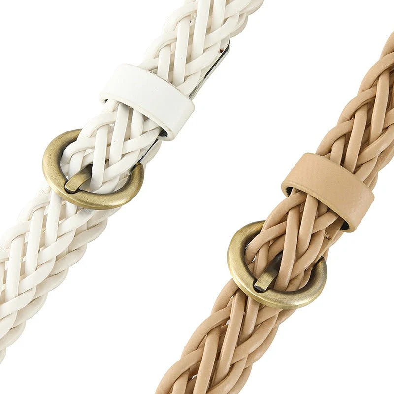 New style braided punch-free pin buckle retro casual thin belt waist rope decoration dress shirt belt FD - Image 8