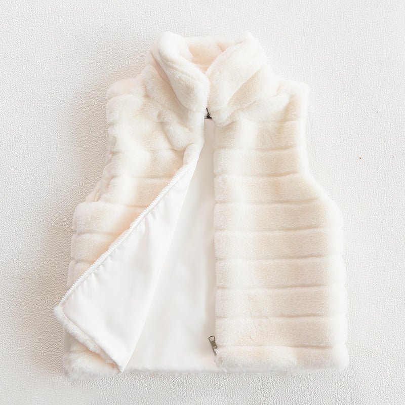 New style vest faux fur vest ladies stand collar faux fur coat - Image 4