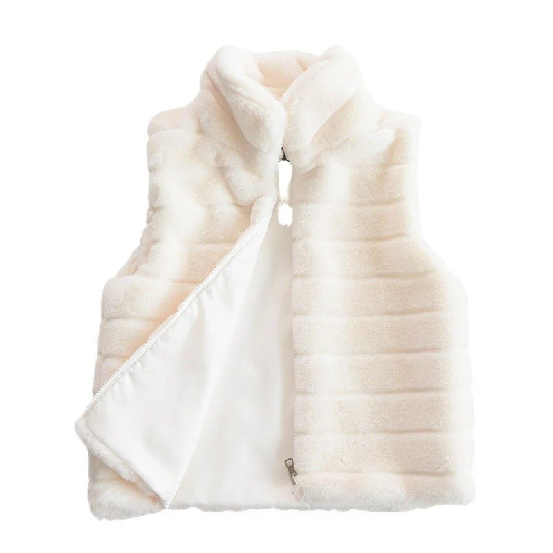 New style vest faux fur vest ladies stand collar faux fur coat - Image 6