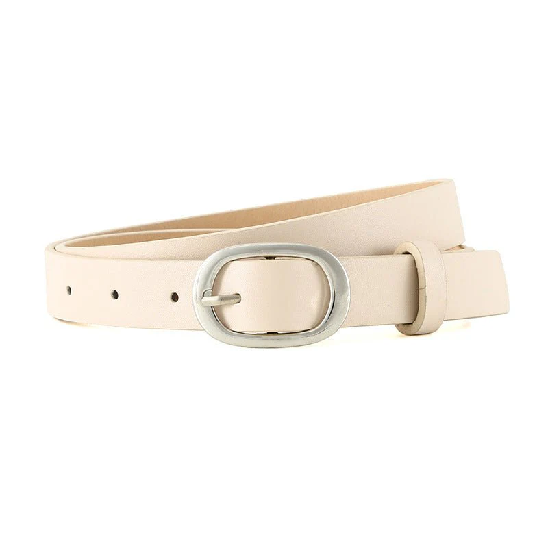 New style women's belt oval silver buckle versatile simple solid color decoration chic style jeans casual pants belt women - Image 11