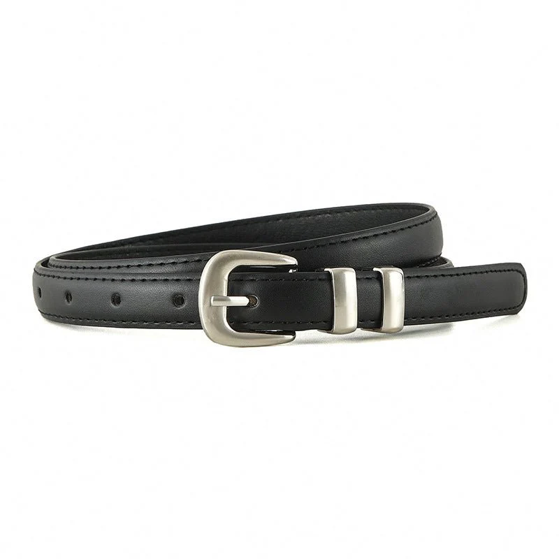 New summer fashion personality candy color silver buckle dopamine silver INS style decoration ladies belt dress leather - Image 11