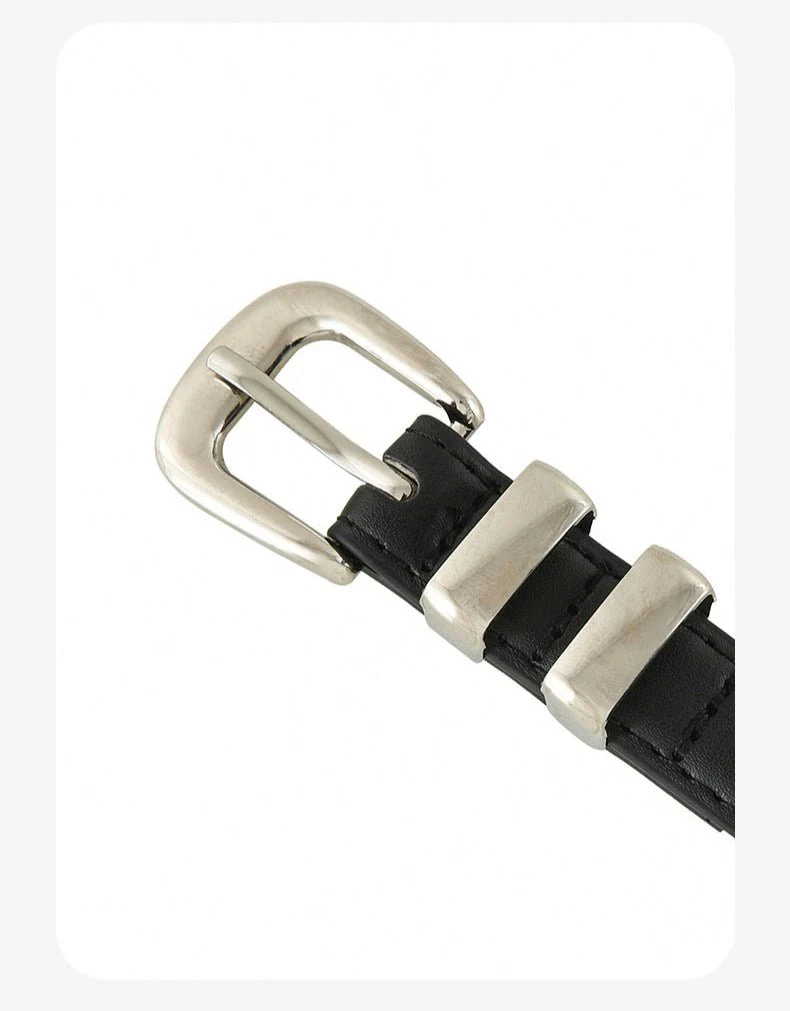 New summer fashion personality candy color silver buckle dopamine silver INS style decoration ladies belt dress leather - Image 17