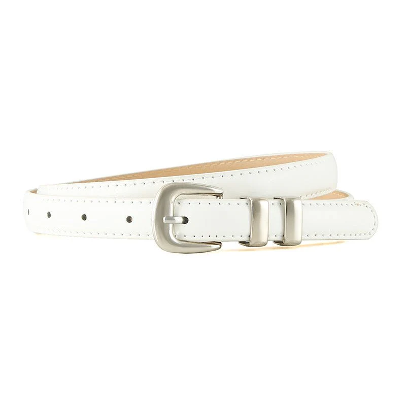 New summer fashion personality candy color silver buckle dopamine silver INS style decoration ladies belt dress leather - Image 2