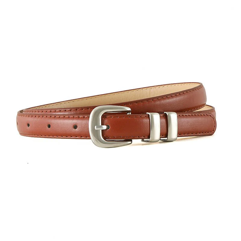 New summer fashion personality candy color silver buckle dopamine silver INS style decoration ladies belt dress leather - Image 5