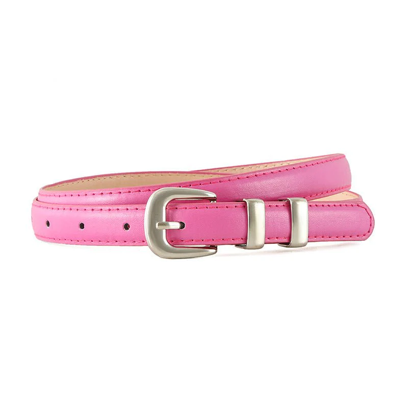 New summer fashion personality candy color silver buckle dopamine silver INS style decoration ladies belt dress leather - Image 9