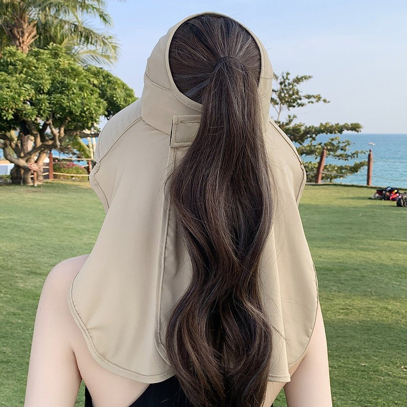 New summer shawl sun hat adjustable simple sun protection neck protection integrated empty top hat outdoor travel sun hat - Image 11
