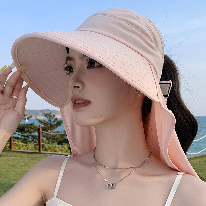 New summer shawl sun hat adjustable simple sun protection neck protection integrated empty top hat outdoor travel sun hat - Image 13