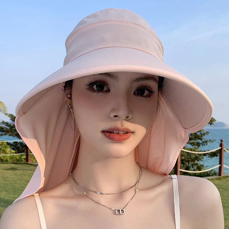 New summer shawl sun hat adjustable simple sun protection neck protection integrated empty top hat outdoor travel sun hat - Image 14