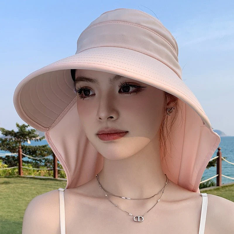 New summer shawl sun hat adjustable simple sun protection neck protection integrated empty top hat outdoor travel sun hat - Image 16