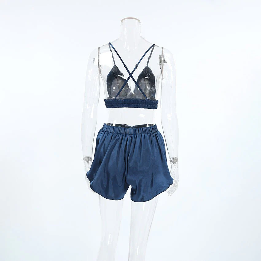Nightgown three-piece set imitation with silk satin feather loungewear set FD - Image 17