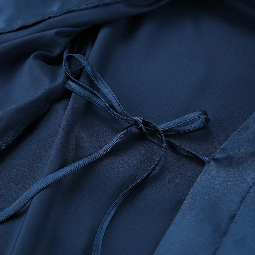 Nightgown three-piece set imitation with silk satin feather loungewear set FD - Image 27