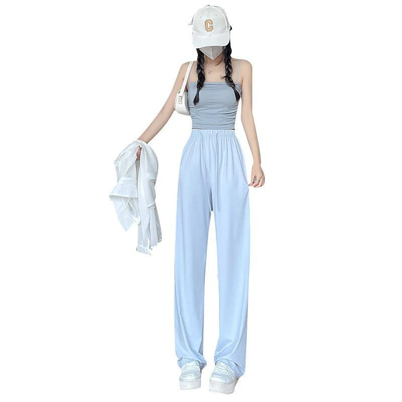 Nylon Ice Silk Sunscreen Pants – Thin Casual Straight Wide-Leg Women’s Pants - Image 5