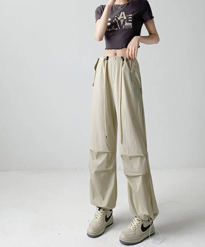 Nylon quick-drying overalls for women summer new American style parachute pants high waist wide leg casual sweatpants sweatpants - Image 3