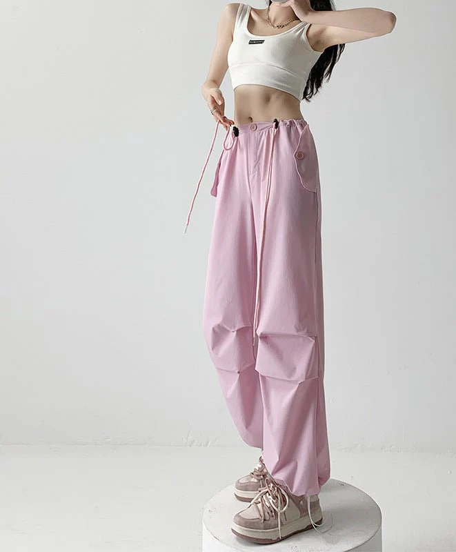 Nylon quick-drying overalls for women summer new American style parachute pants high waist wide leg casual sweatpants sweatpants - Image 4