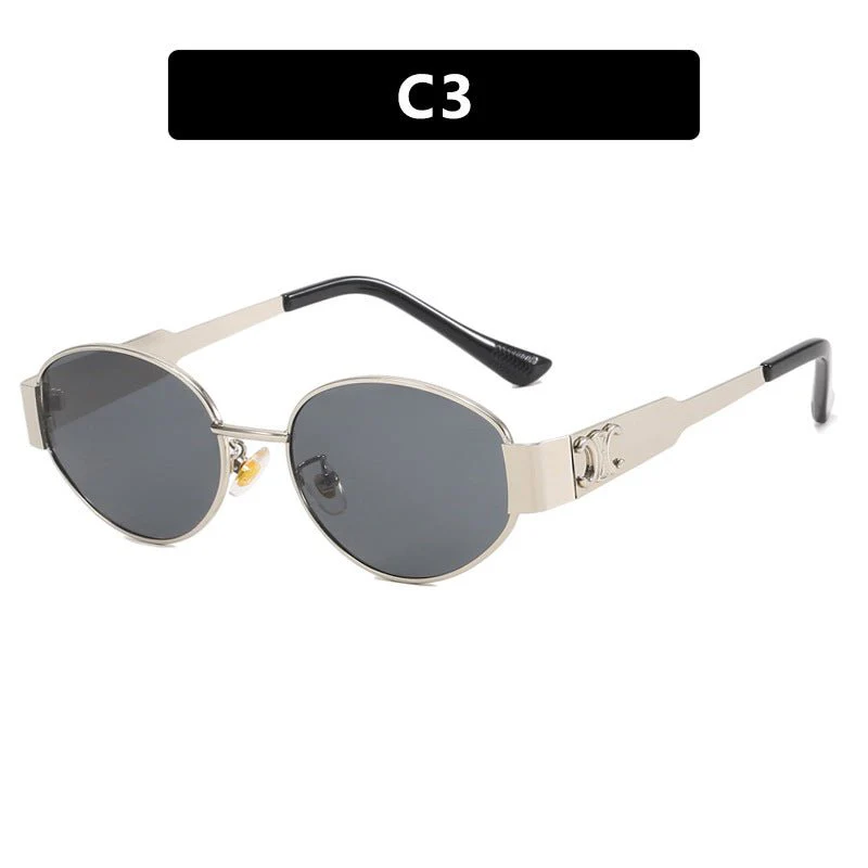 Oval sunglasses 2025 new women's metal sunglasses FD - Image 3