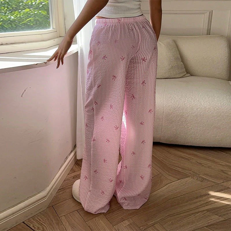 Pink Stride wide-leg casual trousers - Image 3