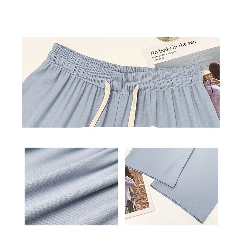 Pink wide-leg pants drooping pants women's summer casual high-waisted straight-leg pants small women's suit pants - Image 4