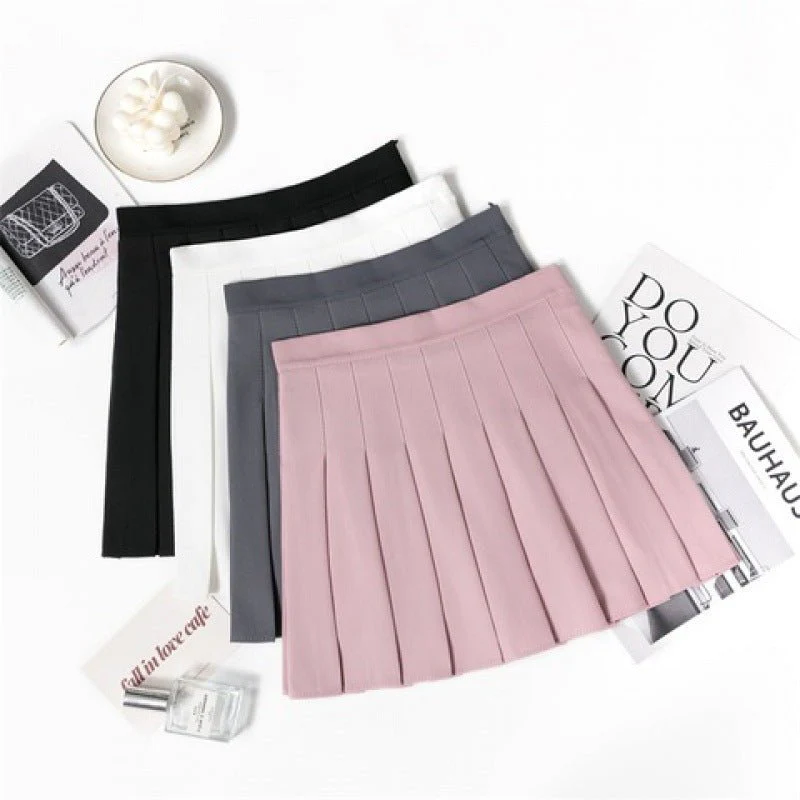 Pleated skirt women's JK uniform skirt versatile skirt spring and summer short skirt safety pants + zipper - Image 4