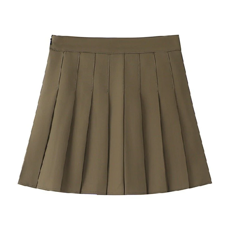Pleated skirt women's JK uniform skirt versatile skirt spring and summer short skirt safety pants + zipper - Image 9
