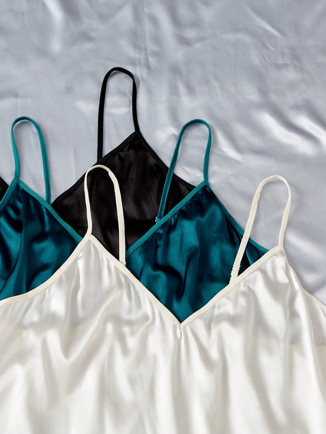 Plus 3pcs Solid Satin PJ Set / Pajama Set - Image 5