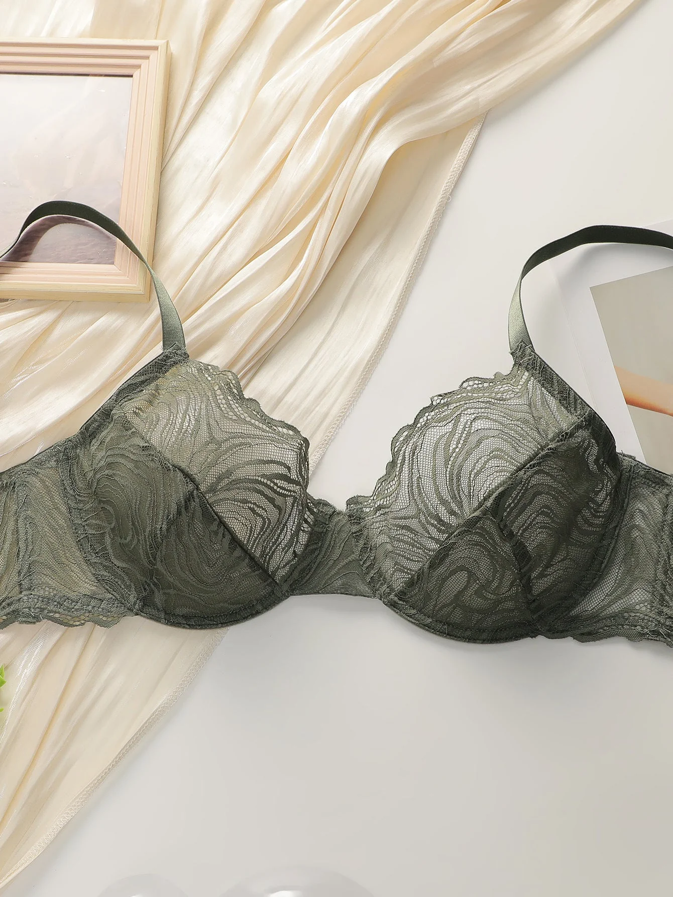 Plus Size lingerie French ultra-thin transparent lace lingerie anti-sagging bra FD - Image 8