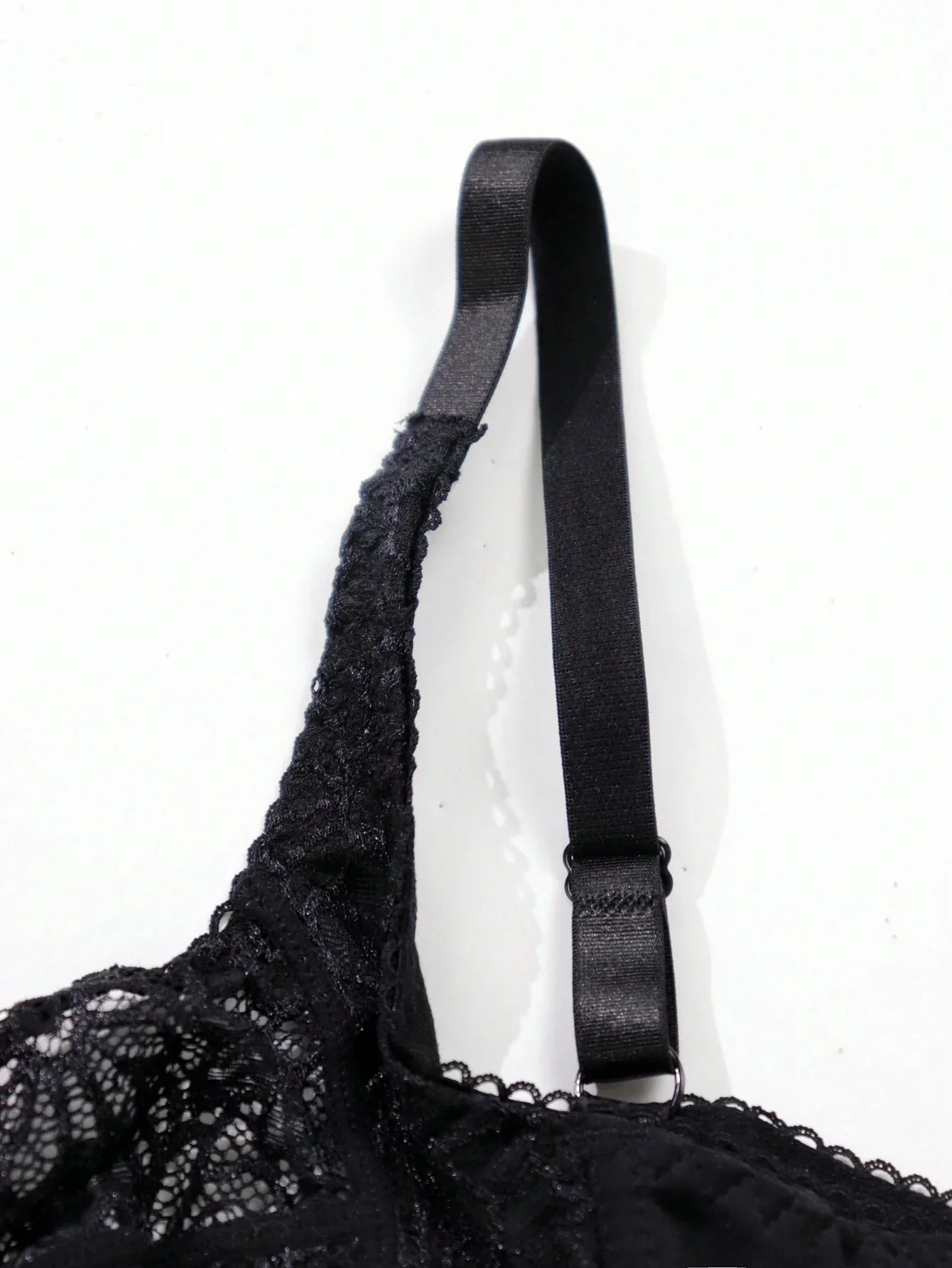 Plus Size Women's Black Sexy Lace Thin Underwire Bra, Full Coverage Lingerie, Halloween - Image 6