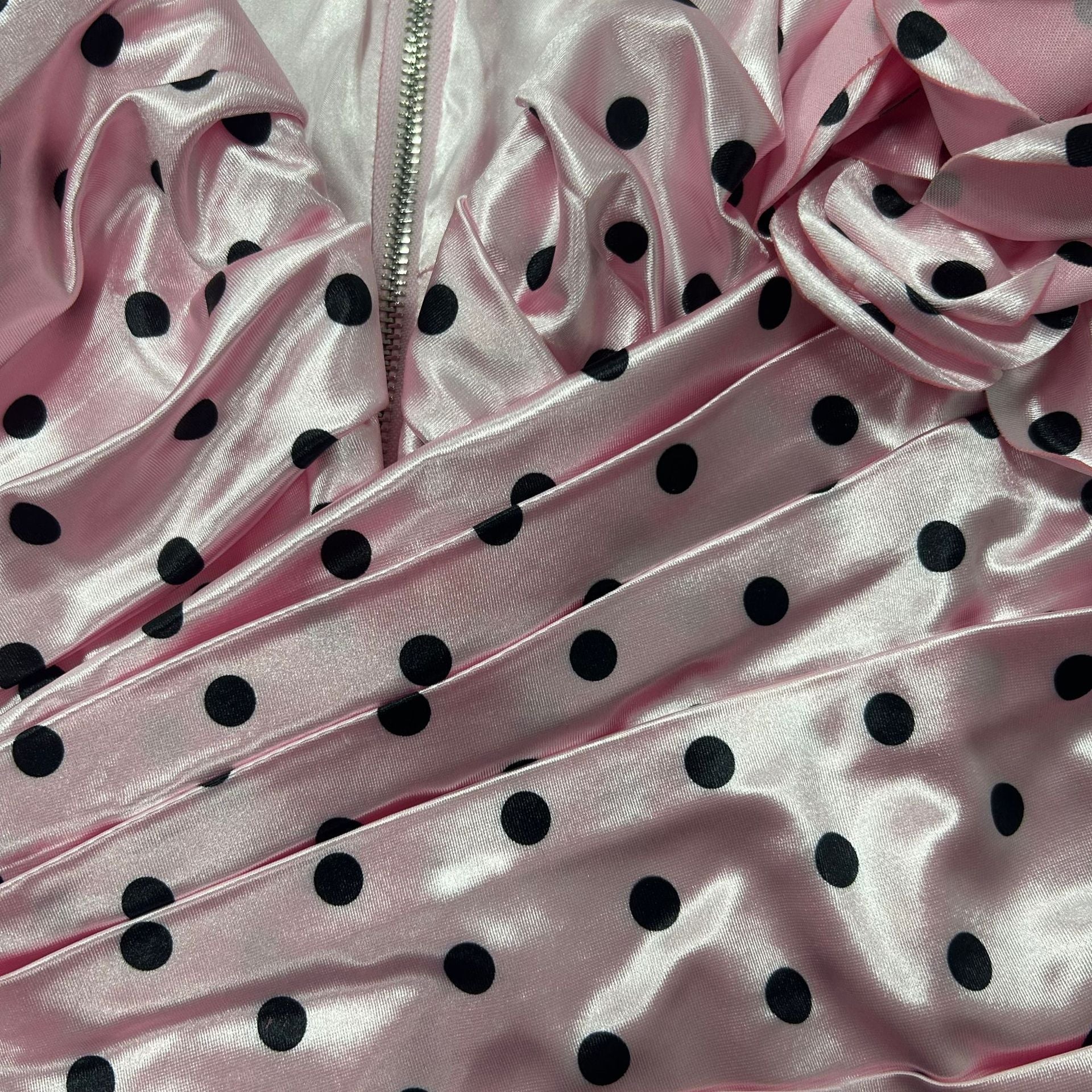 Polka Dot Promenade | Deep V-Neck 3D Floral Mini Dress - Image 10
