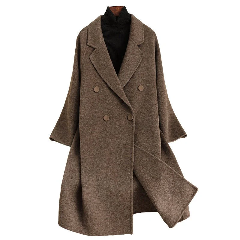 Premium Double-sided wool coat women's medium and long 2025 autumn and winter new cocoon high-end woolen coat - Image 5