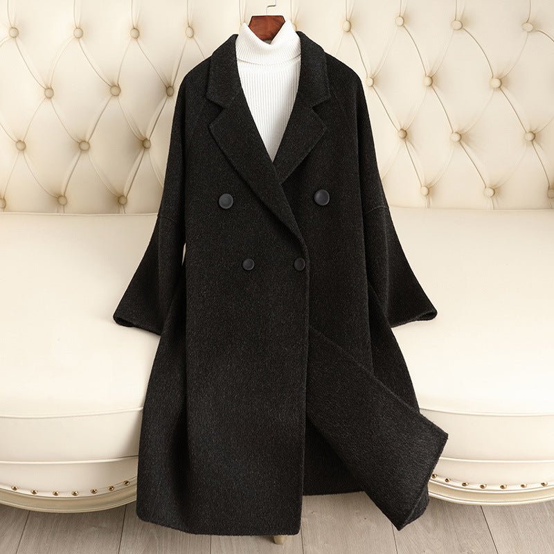 Premium Double-sided wool coat women's medium and long 2025 autumn and winter new cocoon high-end woolen coat - Image 6