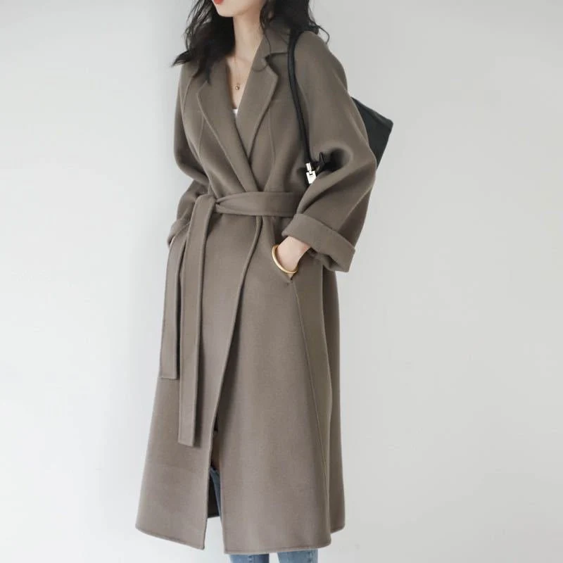 Premium Long Wool Coat – British Style Elegant Outerwear | Extra Long Warm Woolen Overcoat for Autumn Winter 2025 - Image 3
