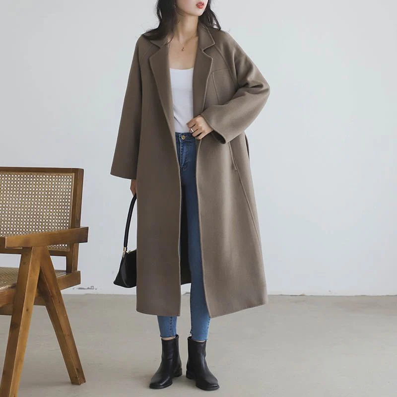 Premium Long Wool Coat – British Style Elegant Outerwear | Extra Long Warm Woolen Overcoat for Autumn Winter 2025 - Image 4