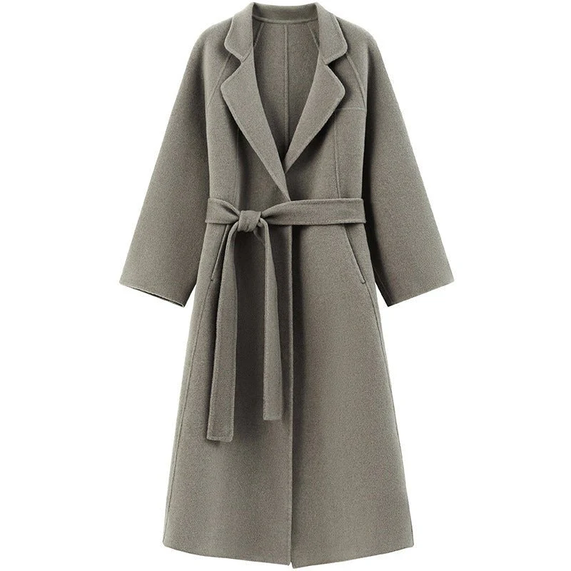 Premium Long Wool Coat – British Style Elegant Outerwear | Extra Long Warm Woolen Overcoat for Autumn Winter 2025 - Image 5