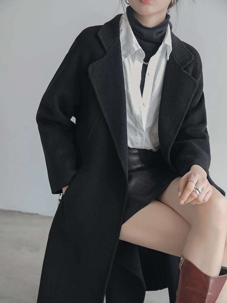 Premium Long Wool Coat – British Style Elegant Outerwear | Extra Long Warm Woolen Overcoat for Autumn Winter 2025 - Image 6