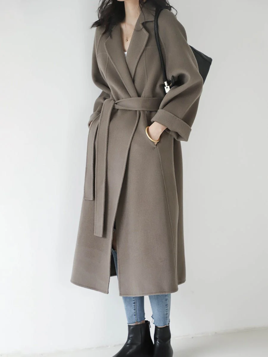 Premium Long Wool Coat – British Style Elegant Outerwear | Extra Long Warm Woolen Overcoat for Autumn Winter 2025 - Image 8