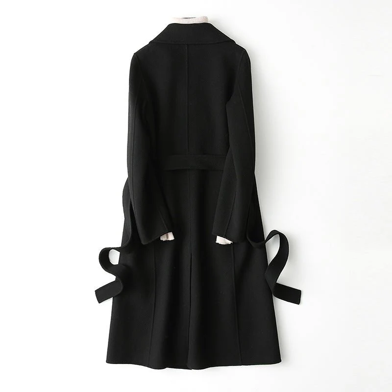 Premium Wool Long Coat – Double-Breasted Slim-Fit Wool Jacket | 2025 Elegant Commuter Style - Image 2