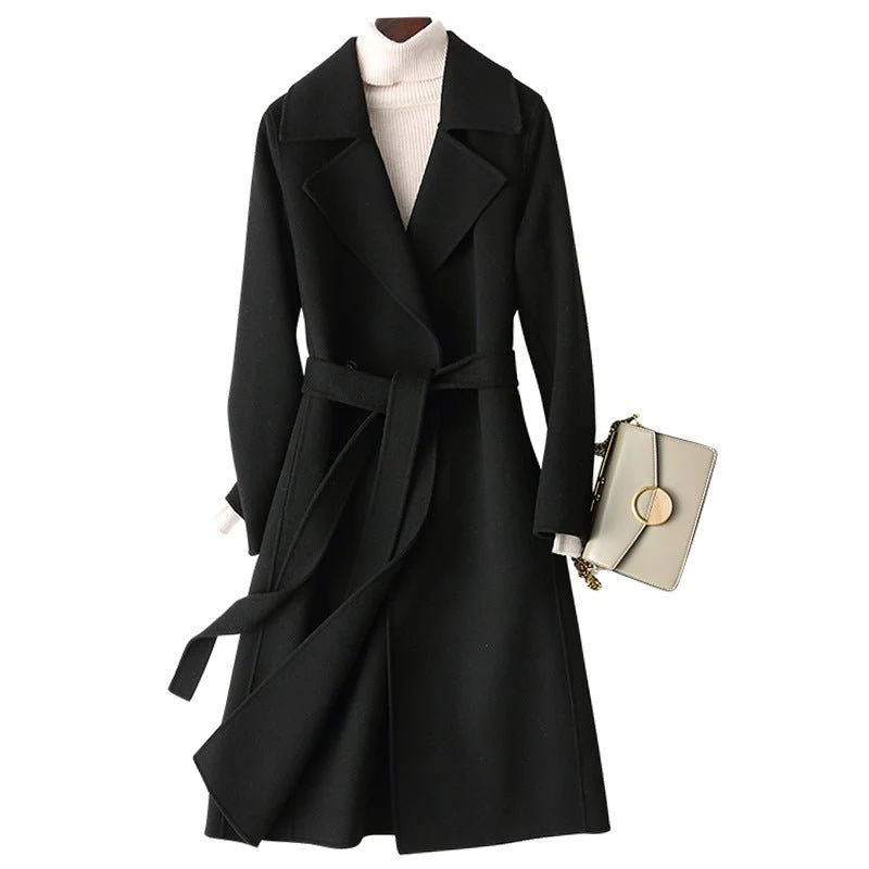 Premium Wool Long Coat – Double-Breasted Slim-Fit Wool Jacket | 2025 Elegant Commuter Style - Image 5