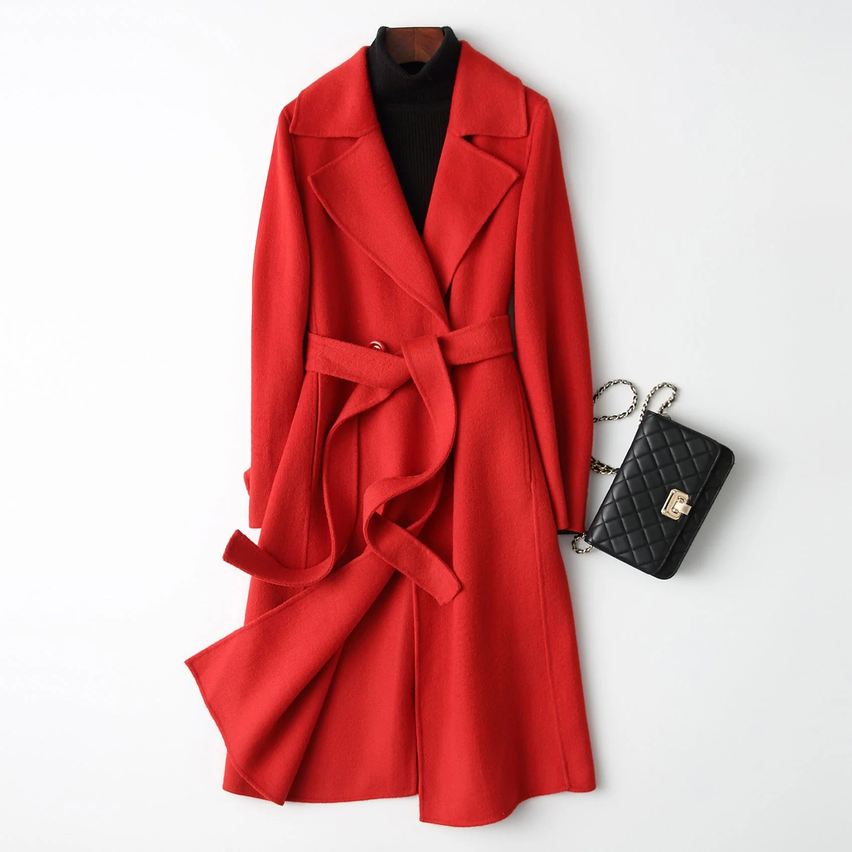 Premium Wool Long Coat – Double-Breasted Slim-Fit Wool Jacket | 2025 Elegant Commuter Style - Image 6